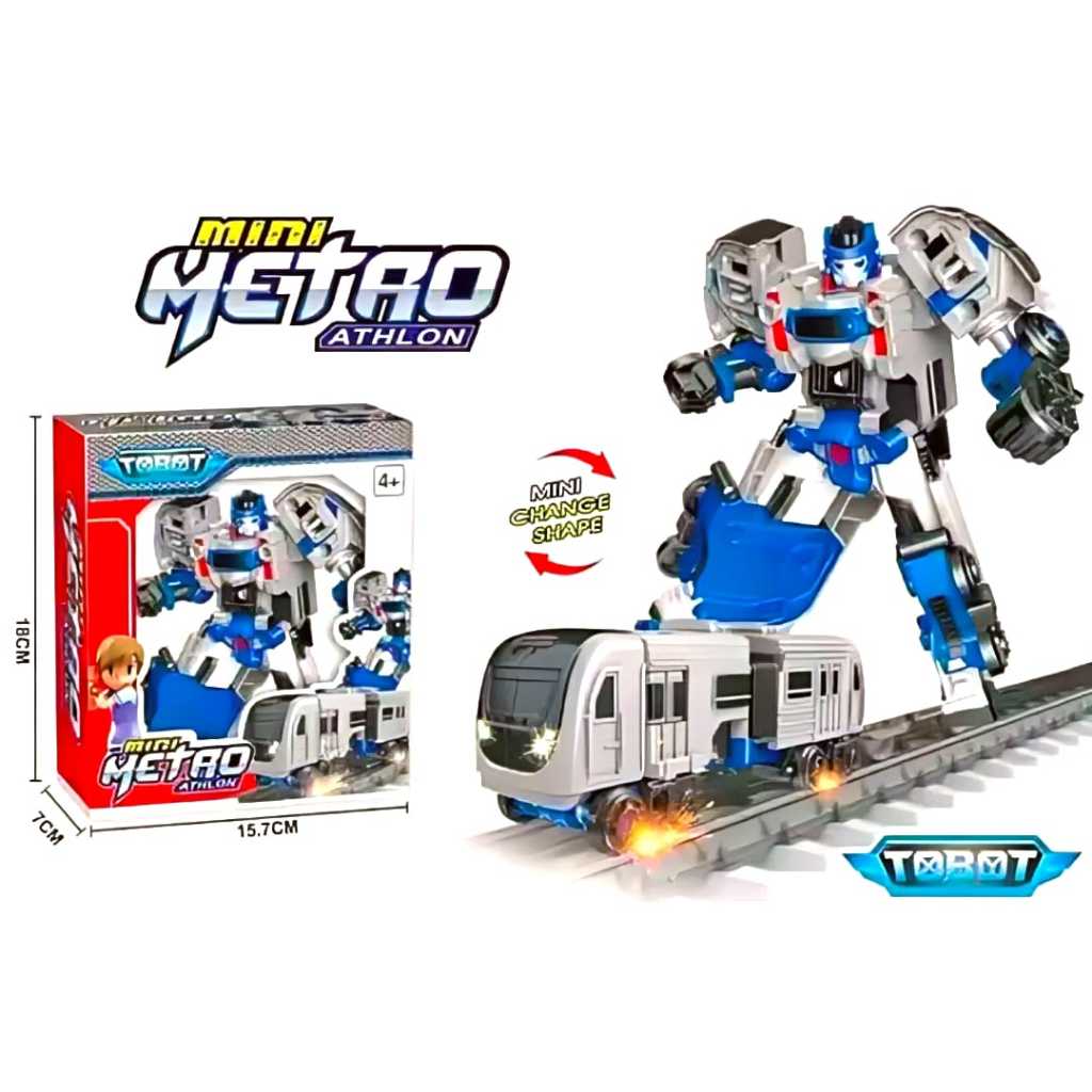 Mainan Tobot Kereta Athlon Metron Edukasi - Robot Train Anak Edukatif
