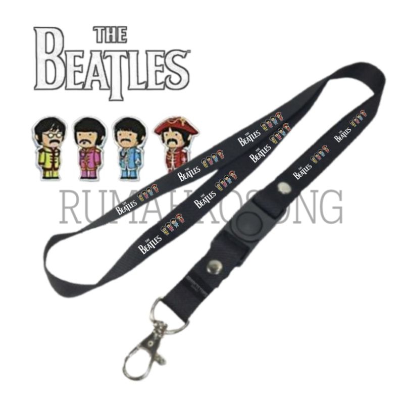 

LANYARD THE BEATLES / TALI LANYARD BAND / LANYARD ART / GANTUNGAN HANDPHONE NAME TAG KARTU NAMA ID CARD / LANYARD POLOS / LANYARD HITAM