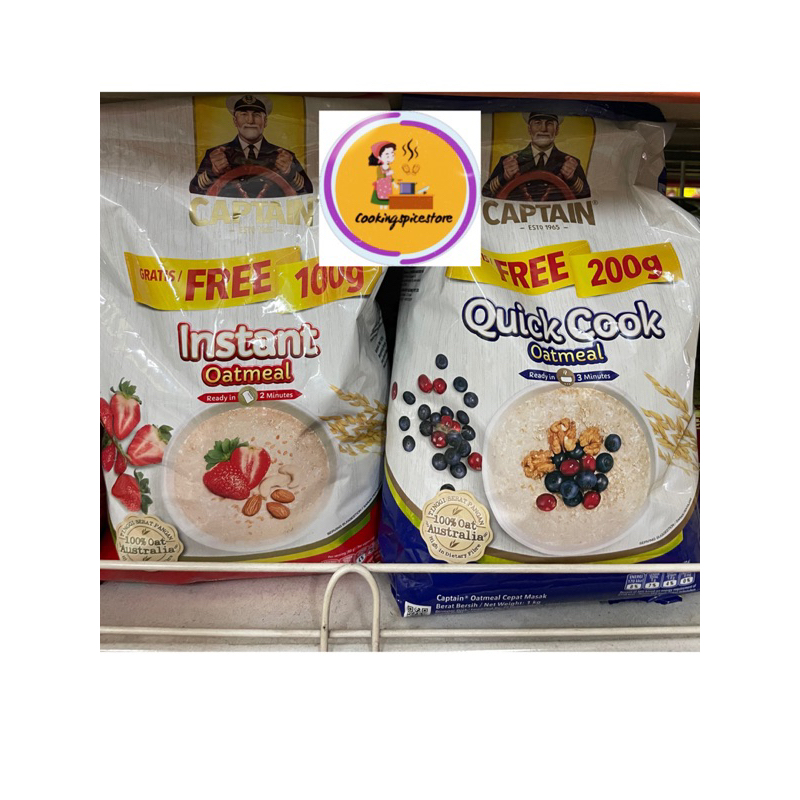 

Captain Oats Cereal Oatmeal 800g + FREE BONUS 200g= 1kg