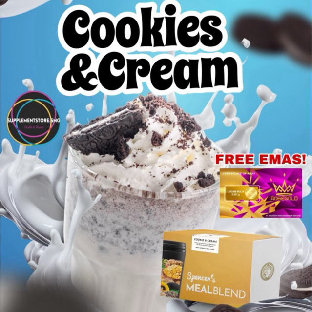 

(FREE GOLD+SHAKER!) PROMO SPENCERS MEALBLEND COOKIES & CREAM Meal Replacement Chia Almond Milk Pengganti Sarapan