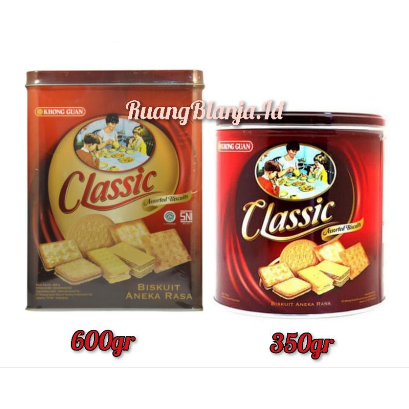 

Khong guan Biskuit classic Assorted tin 600gr kaleng segi