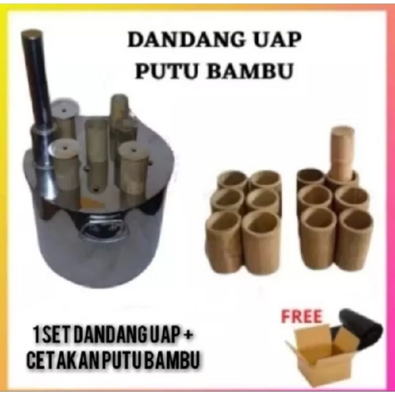 panci kue putu dandang putu satu set dandang + cetakan dandang putu 6lubang