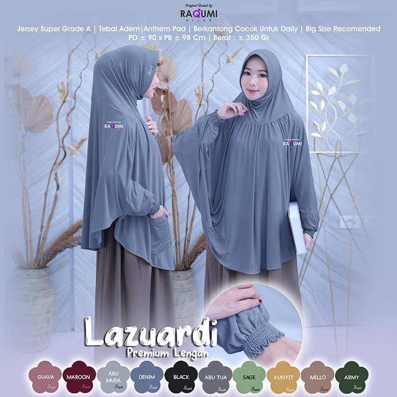 Lazuardi Lengan Original Raqumi Hijab Lengan RaqumiJersey Super Bergo Lengan Raqumi Lazuardi Raqumi 