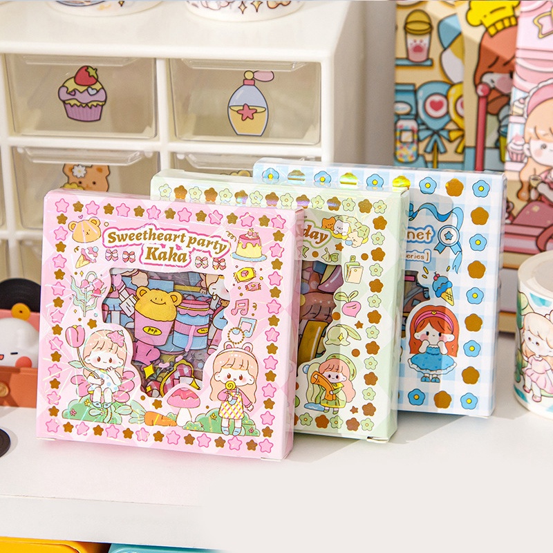 

PAKET INSTAN Sticker Aesthetic Kartun Korea Lucu 1 Pcs Waterproof DIY Diarybook Scrapbook MX512
