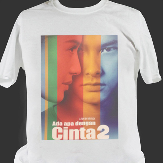 Kaos Ada Apa Dengan Cinta - AADC Tshirt Bahan 100% Cotton White | Tangan Pendek & Tangan Panjang | S
