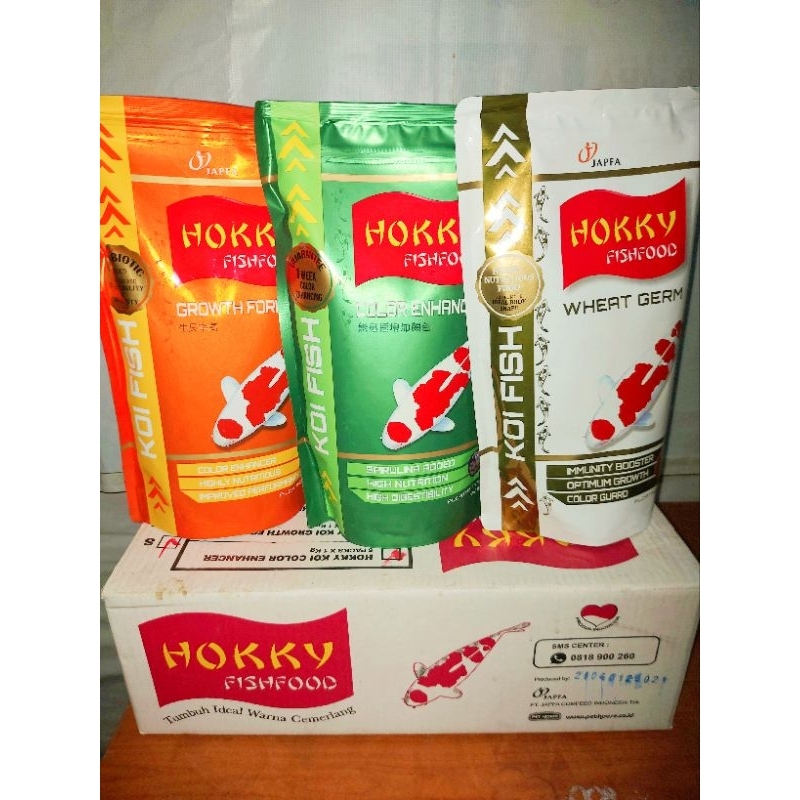 hokky COLOR ENHANCER / hokky GROWTH formula / hokky WHEAT GERM / 1kg / hokky pakan koi