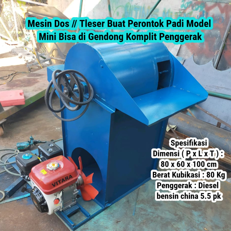 Mesin Dos // Tleser Perontok Padi Model Mini Bisa di Gendong Komplit/Tanpa Penggerak