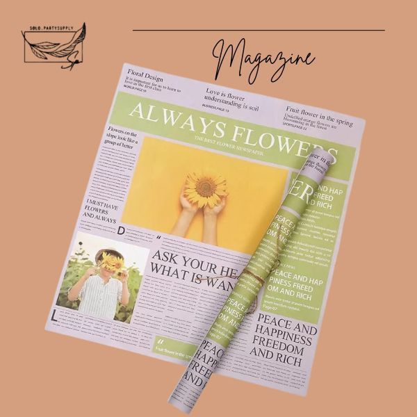 

(SW) TERLARIS FLOWER WRAPPING MAGAZINE PAPER CRAFT KRAFT ESTETIK kertas kado dengan motif vintage magazine KORAN kertas buket wedding/wisuda/birthday