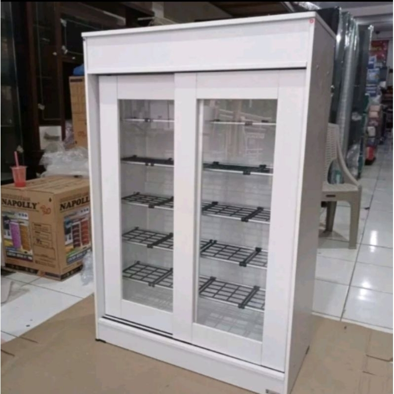 Rak sepatu multifungsi/ Rak sepatu kaca pintu geser sliding
