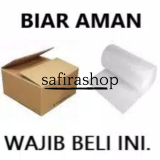

lebih aman dalam pengiriman kardus + bubble wrap untuk packing lebih aman