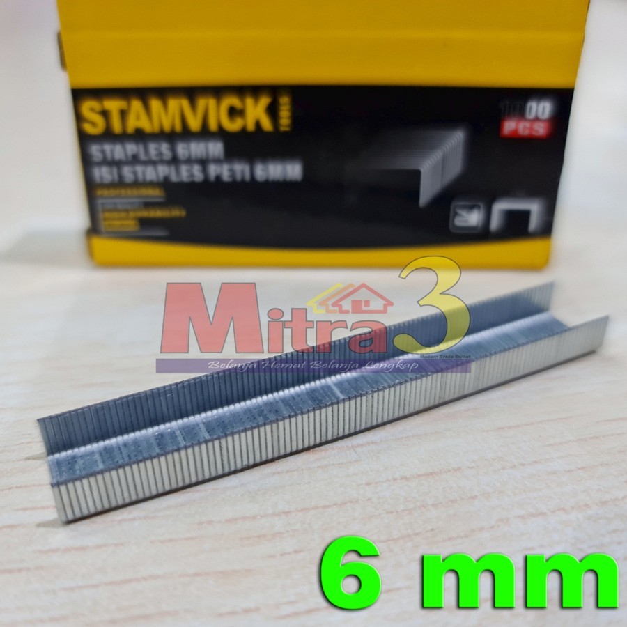 Isi Staples Hekter Tembak STAMVICK 6 mm / Mata Stapler Gun Tacker 6mm