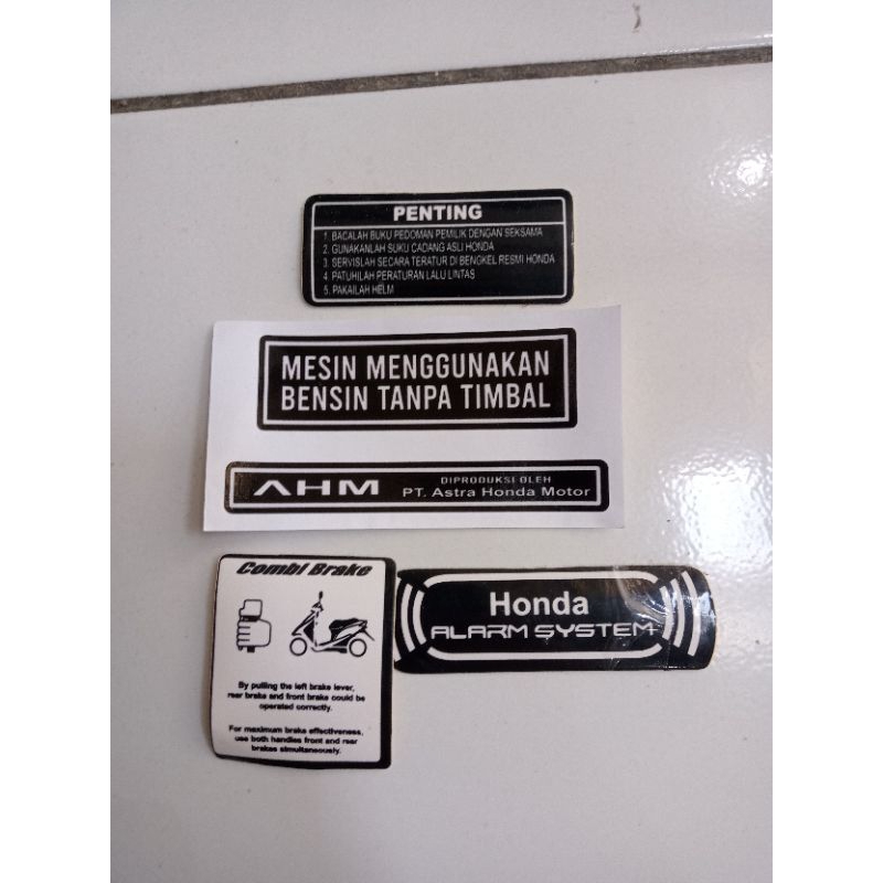 Stiker Perhatian Pelengkap Motor Honda