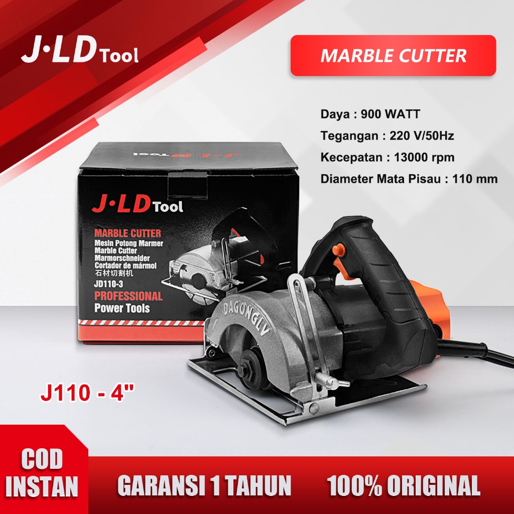 JLD Mesin Potong Keramik Granit J110 - 4" MARBLE CUTTER 900W Pemotong Keramik Listrik Murah