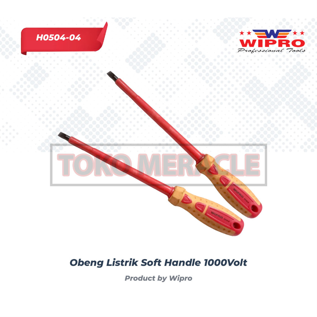 [MIN] WIPRO Obeng Listik Soft Handle 1000Volt 6" (-)