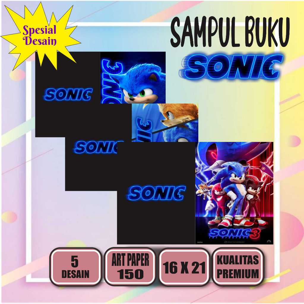 

(5pcs) SAMPUL BUKU SONIC UNTUK BUKU SEKOLAH