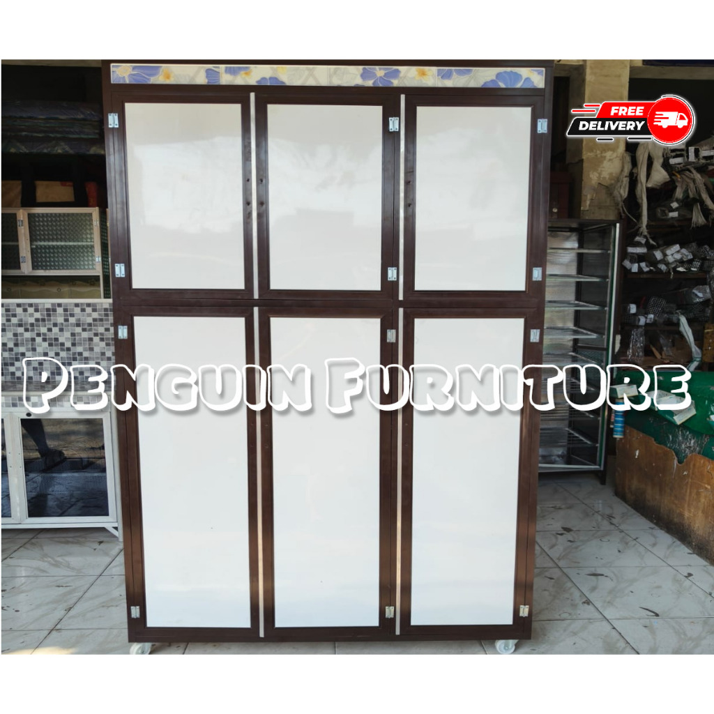 Rak Piring Alumunium Fullbox 3pintu Acp/full box holo/Tiang Holo