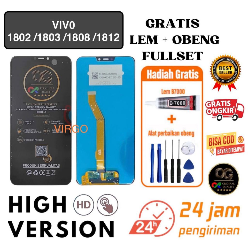 LCD VIVO 1802 / 1803 / 1808 / 1812 fullset free LEM + OBENG / LCD TOUCSHCREEN VIVO 1802 / 1803 / 180