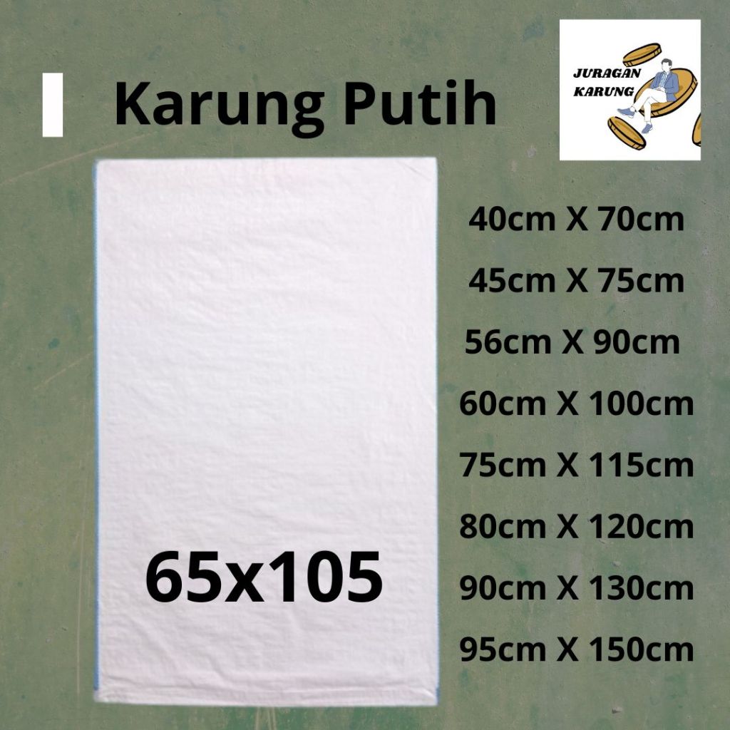 Karung Putih 65x105 Karung beras kualitas premium 65cm X 105cm Berkuliatas Putih Plastik Termurah CO