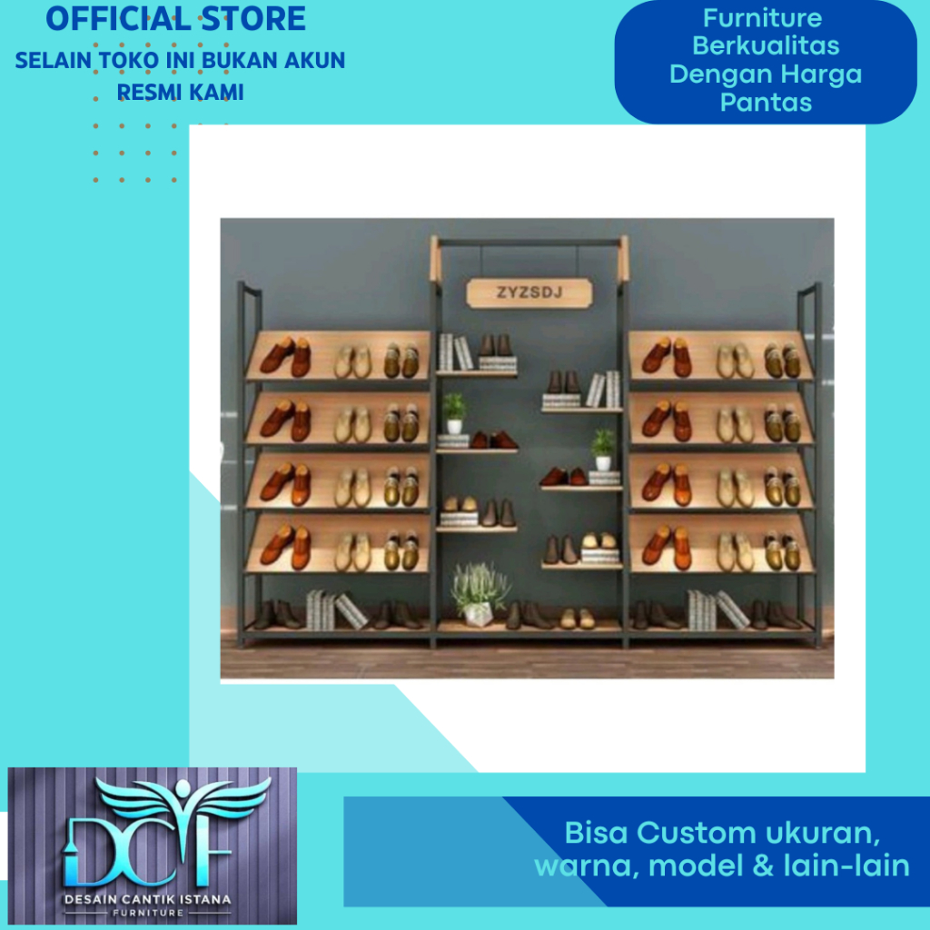 Rak Pajangan Rak Display Toko Sepatu