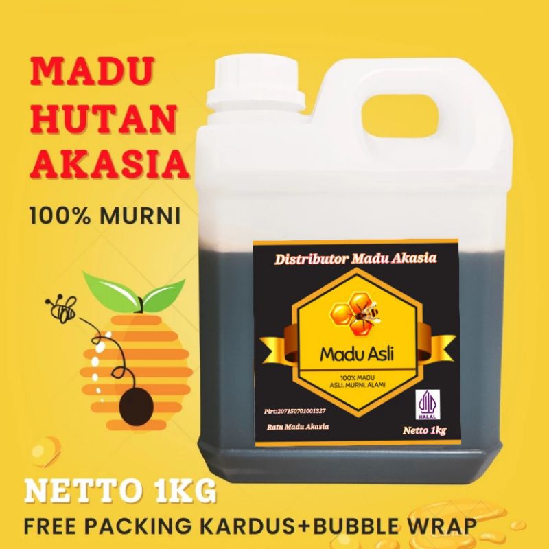

Distributor Madu Asli 100% Tanpa Campuran PROMO BELI 500gram BONUS 500gram TOTAL 1000gram MADU HUTAN AKASIA HITAM MANIS Cod
