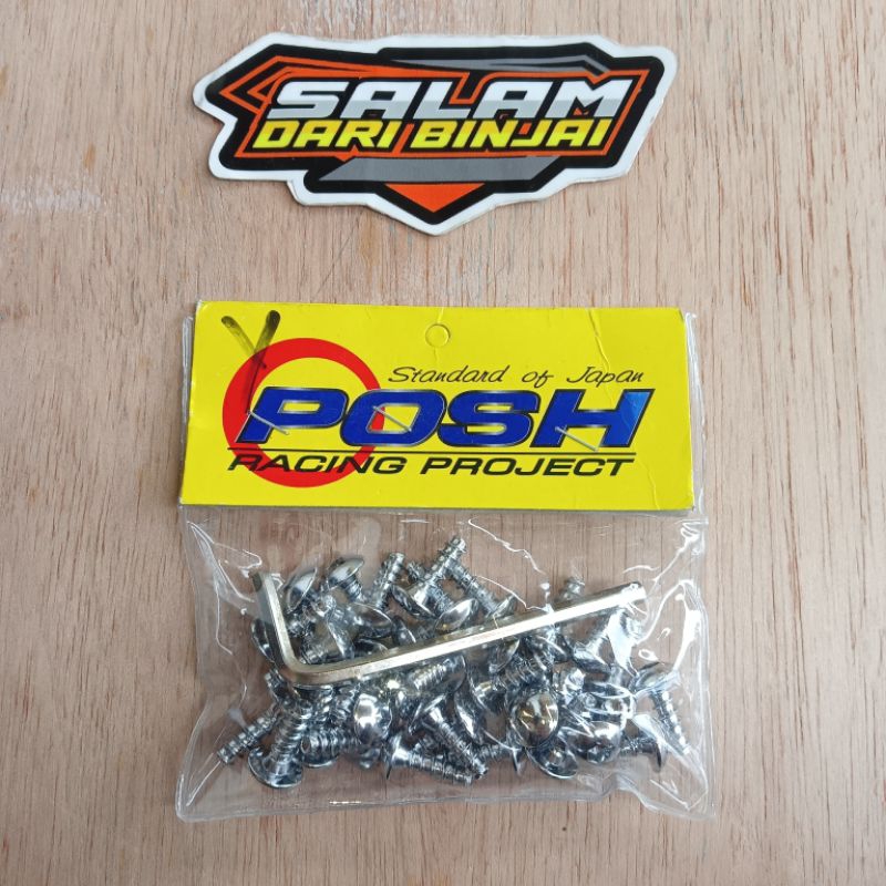 Baut Body L Chrome Baut Bodi Yamaha Mio Mx Nmax Nouvo Aerox Jupiter MX Full Set 34 Pcs