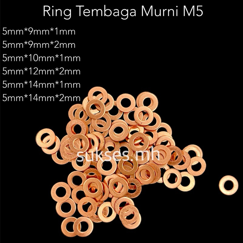 Ring tembaga M5 ring tembaga murni 5mm ring tembaga murni