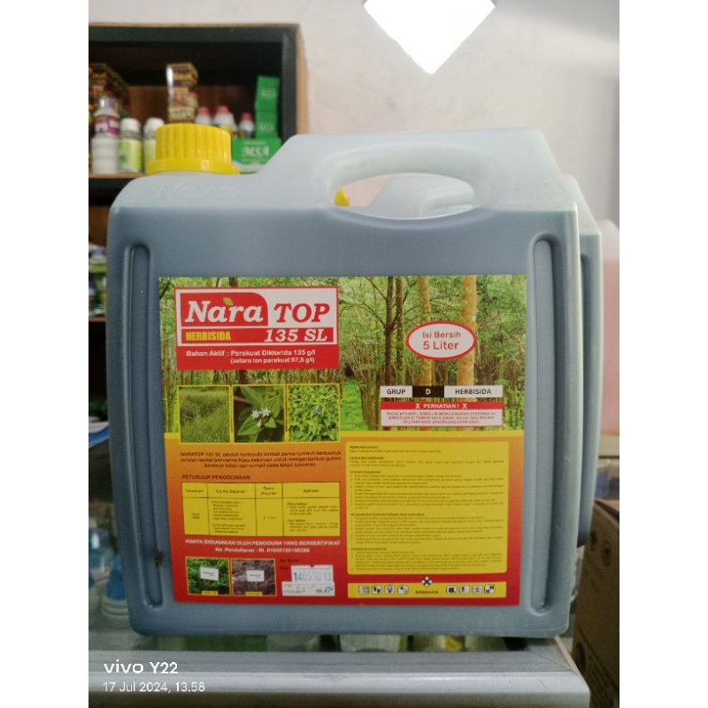 NARATOP 135 SL kemasan 5 liter  herbisida kontak yang ampuh mematikan rumput liar