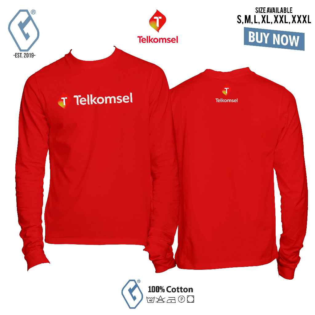 kaos telkomsel lengan panjang / baju telkom indonesia longsleeve