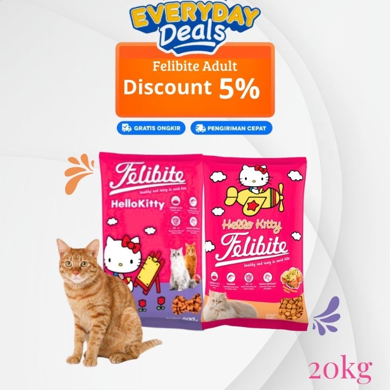 [ FREE GIFT ] Felibite Adult 500gr Dry Food Makanan Kering Kucing Karungan