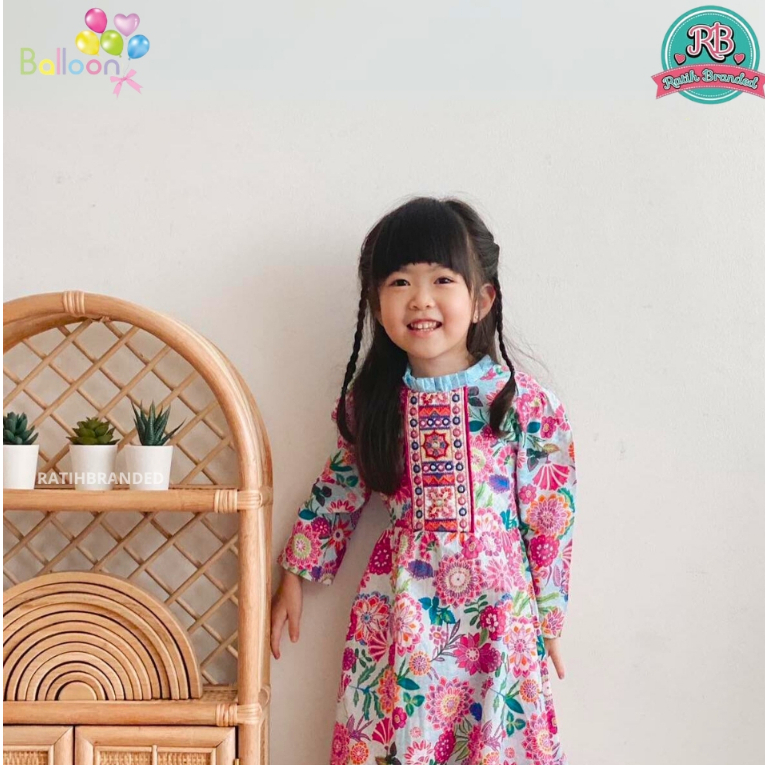 Dress muslim Party Balloon anak perempuan motif gamis model NEW Original SALE FREE HIJAB