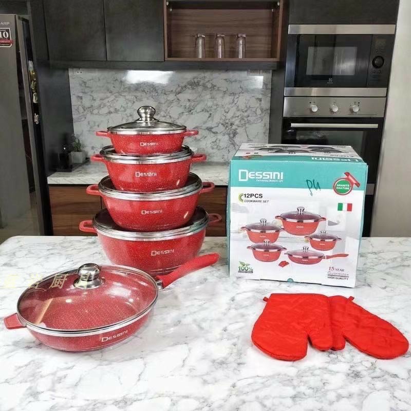 Panci Dessini Set 12Pcs /Panci Anti Lengket / Panci Masak LYLY OFFICIAL