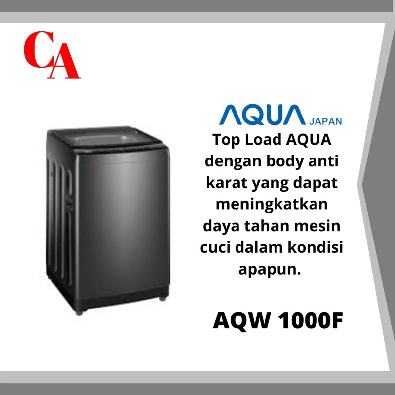 AQUA Mesin cuci 1 tabung top load washer 10 kg AQW 1000F AQW 1000 F mesin cuci 1 tabung Aqua japan