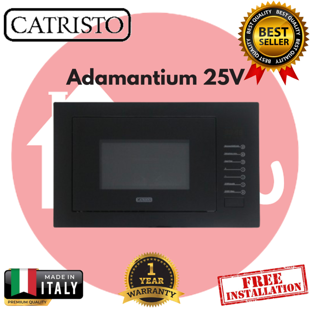 Microwave Built-In Catristo ADAMANTIUM 25 V, Kapasitas 25 Liter, Panel Body Berlapis Seng