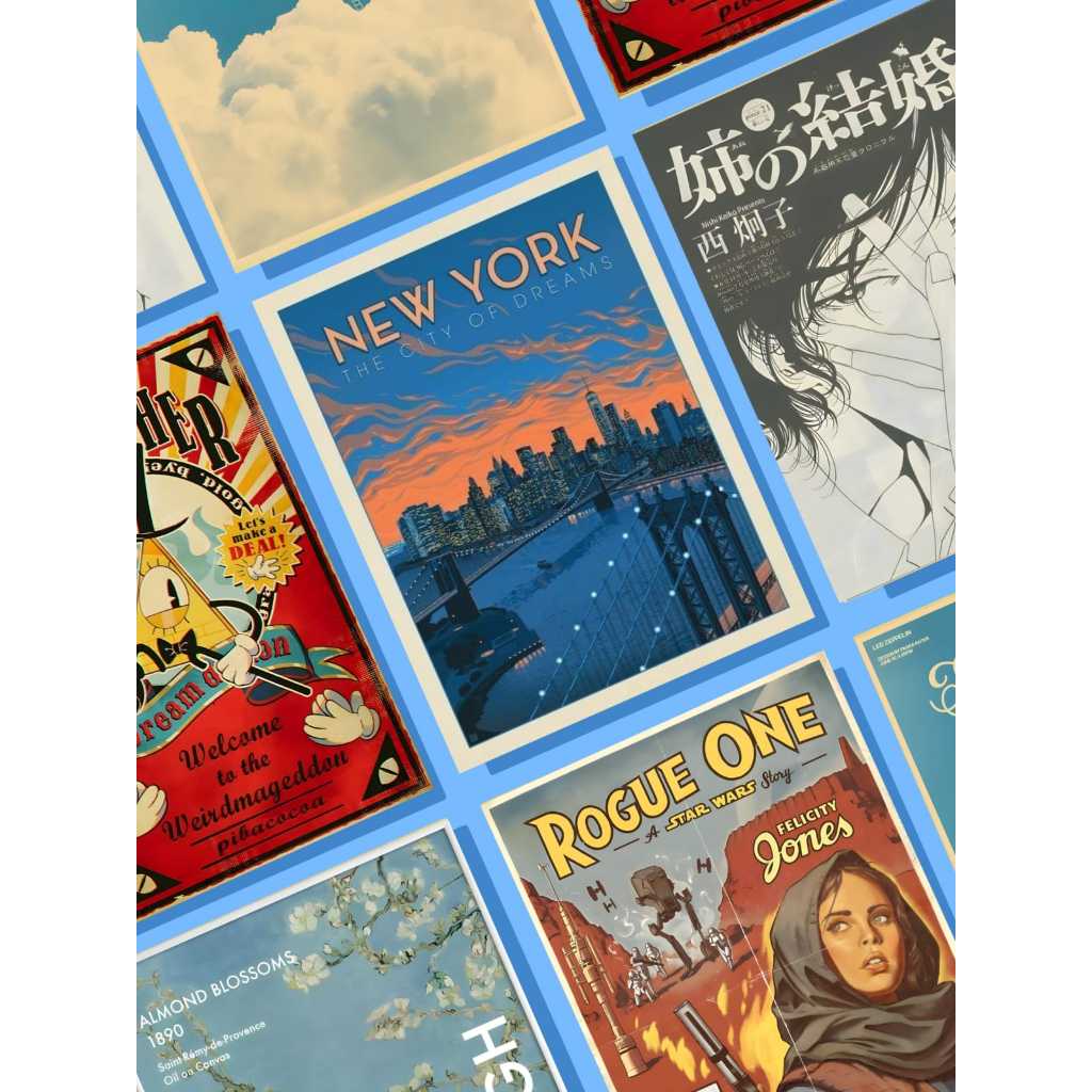Poster Vintage / Retro Aesthetic / Wall Decor / Art Poster / Poster Dinding / Hiasan Dinding
