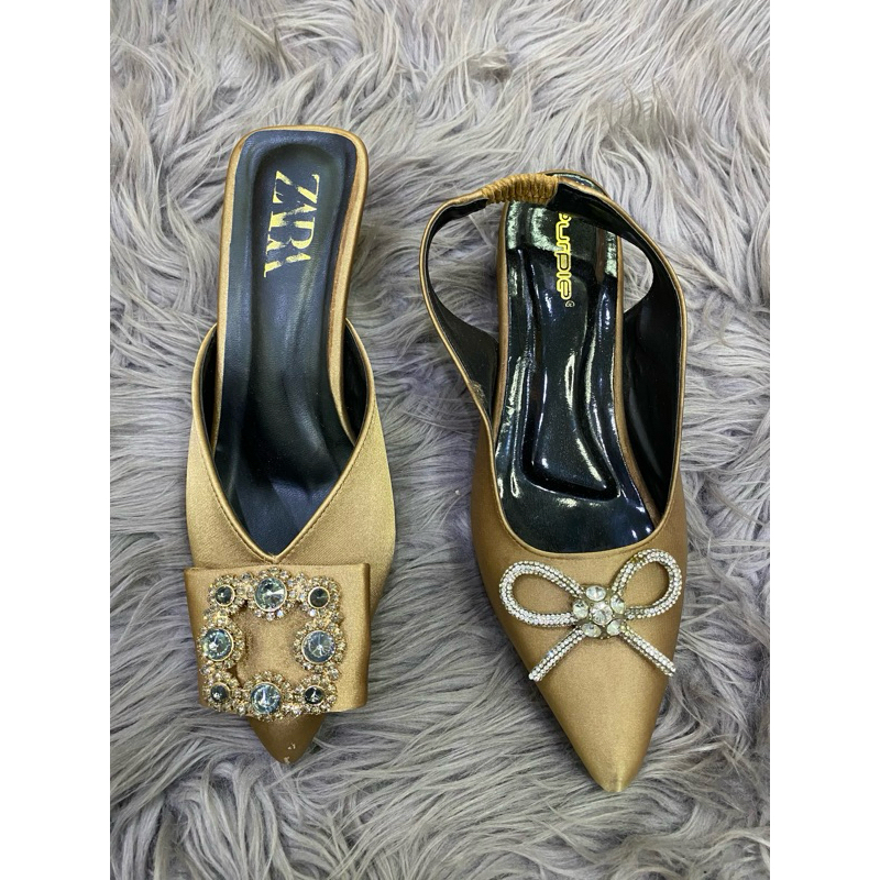 sendal sepatu purple heels