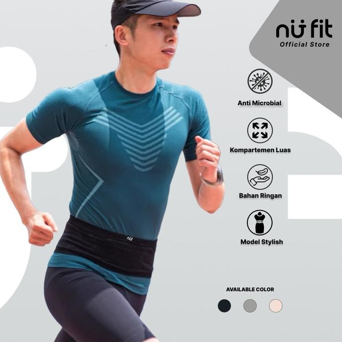 Nu Fit - Running Belt / Tas Pinggang Elastis / Tas Lari Pria Elastis