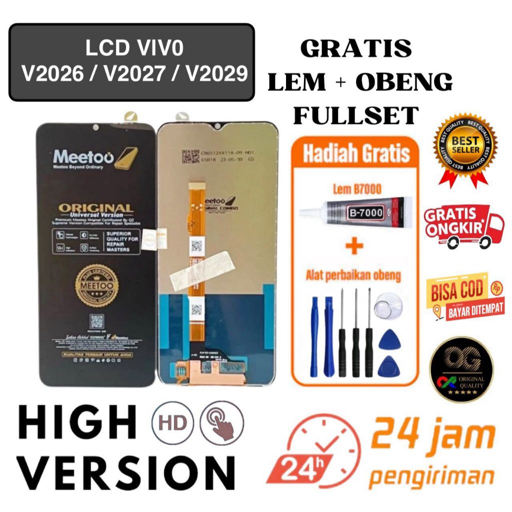 LCD VIVO V2026 / V2027 / V2029 fullset free LEM + OBENG / LCD TOUCHSCREEN VIVO V2026 / V2027 / V2029