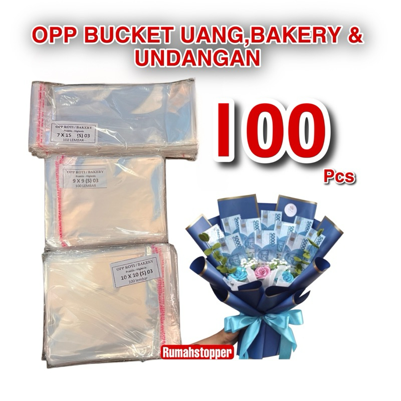 

Plastik Bucket Uang / Opp Roti / Plastik Undangan/ Plastik Bakery/ Plastik Opp Blanko (100 Lembar)