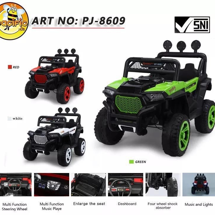 MOBIL MOBILAN ANAK MOBIL AKI PACIFIC JEEP PJ - 8609 REMOTE ANAK