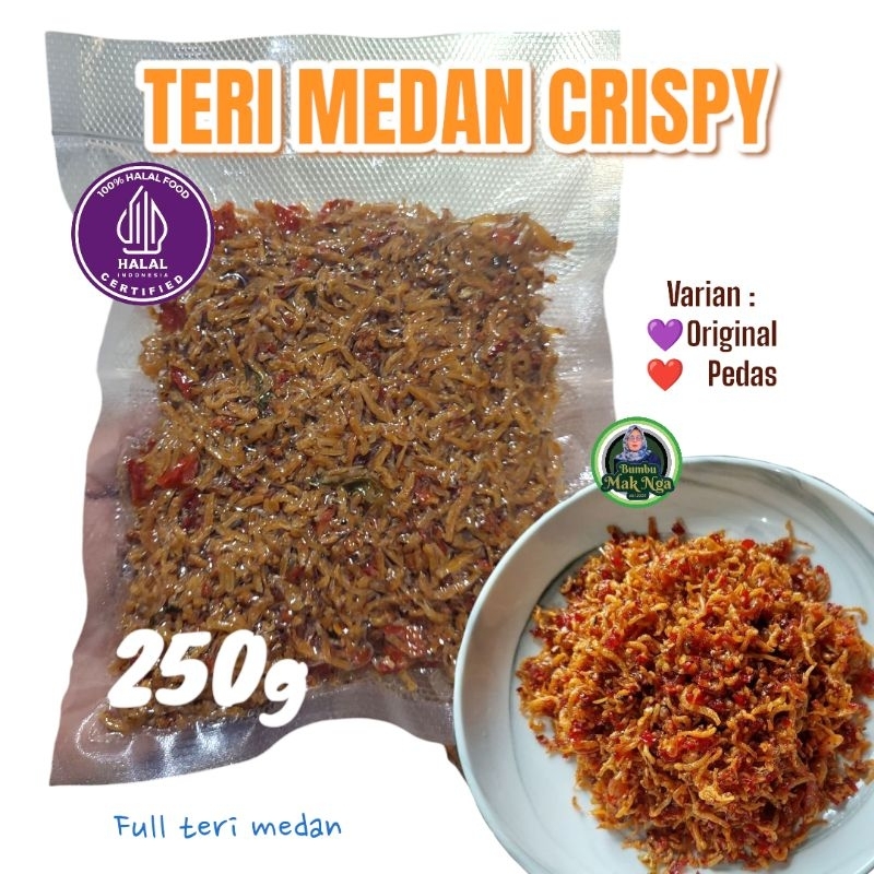 

TERI MEDAN CRISPY/DARI TERI NASI/TERI MEDAN ASLI/CABE PILIHAN/UNTUK TRAVELING/UMROH/MAKANAN PRAKTIS/TANPA PENGAWET/TANPA MSG/IKAN TERI MEDAN PILIHAN/DI JAMIN CRISPY/PEDAS/OROGINAL/COCOK BUAT ANAK PESANTREN/ANAK KOST/ LAUK