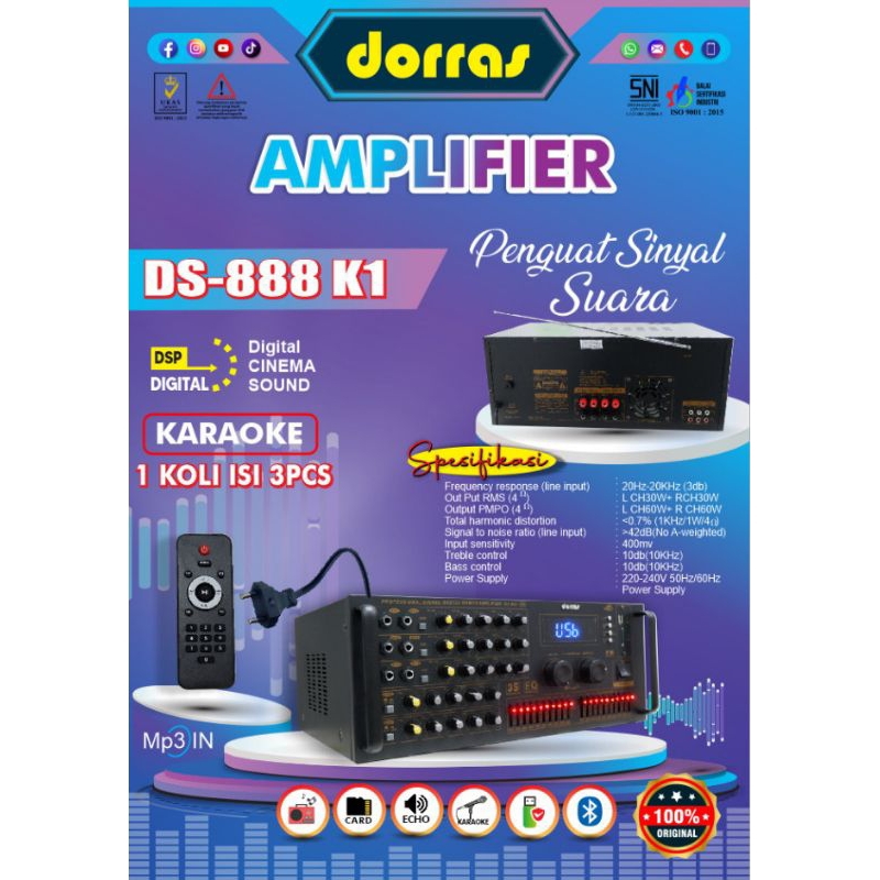 Amply Amplifier Speaker Ds-888 K1 Dorras murah/Ampli Power Speaker Besar Bagus murah