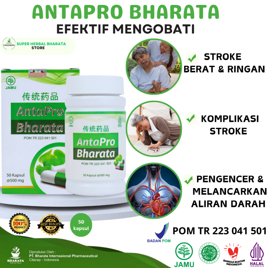 OBAT STROKE HERBAL PALING AMPUH ANTAPRO BHARATA 100% HERBAL ORIGINAL