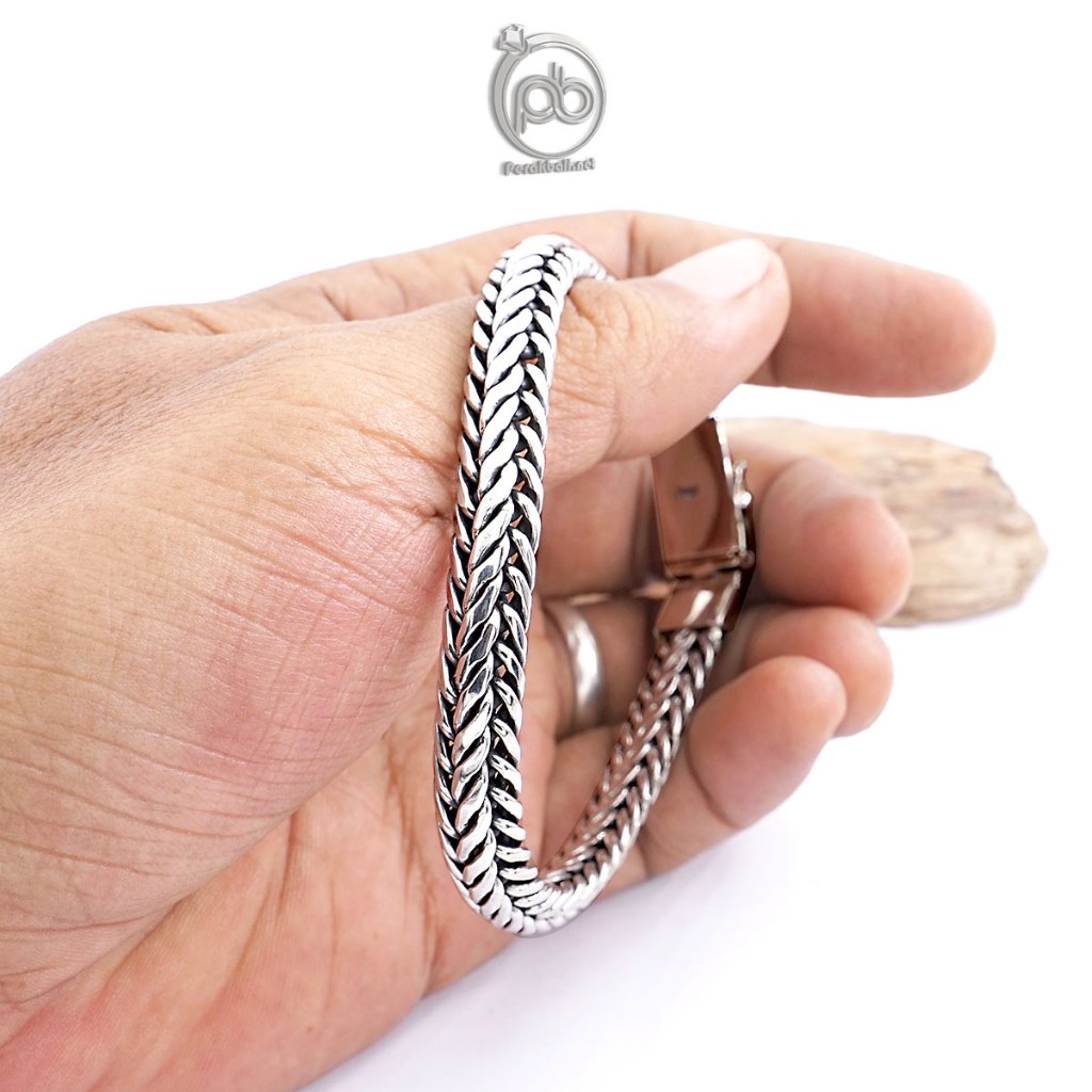Gelang Pria Perak Asli Silver 925 Tulang Naga Culabro