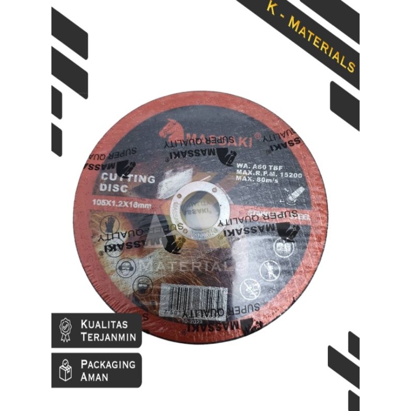 MASSAKI 4X1 CUTTING WHEEL / BATU GURINDA POTONG / BATU GERINDA POTONG 4X1 TIPIS MERK MASSAKI ASLI