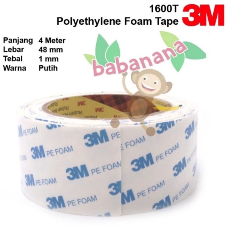 

Double Sided Tape Foam 3M 16T Putih 4M x 48mm x 1mm dobel tip KODE Q9O9