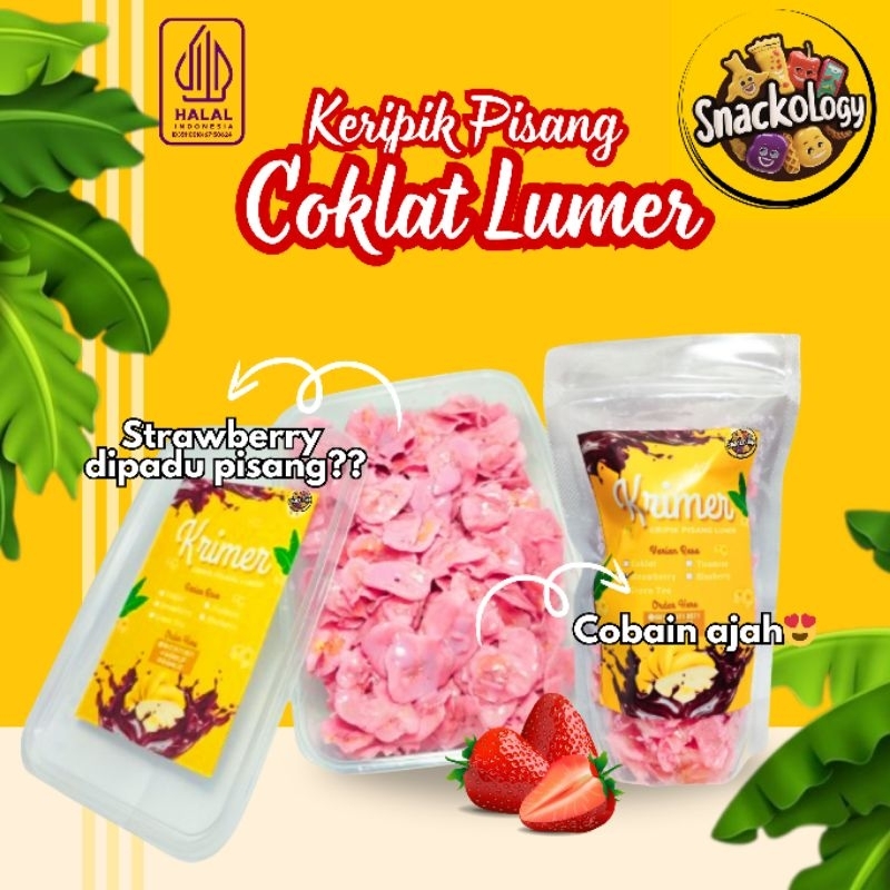 

Keripik Pisang Lumer| Snackology | Varian Strawberry