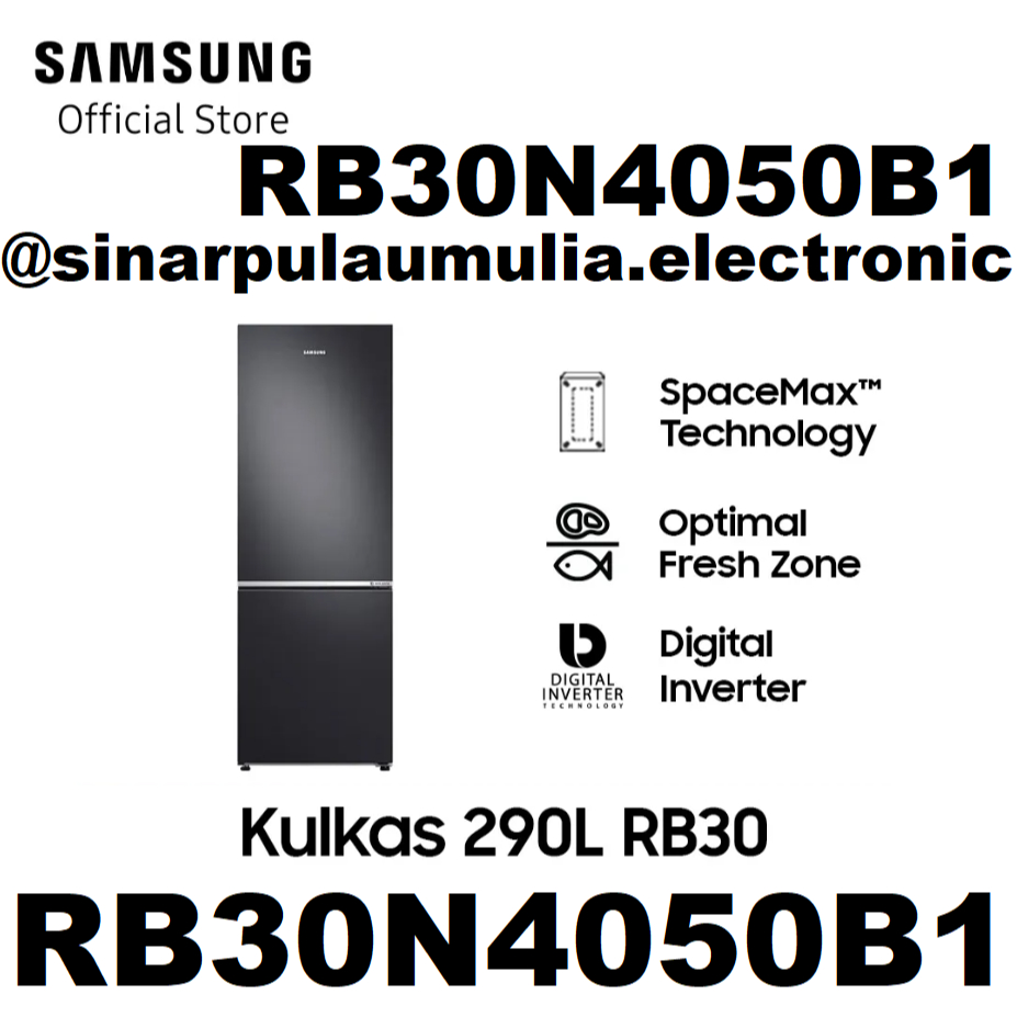 Samsung Kulkas 2 Pintu 315 Liter Inverter - RB30N4050B1 / RB 30 N 4050 B 1 / 30N4050 B1 / 30N 4050 B