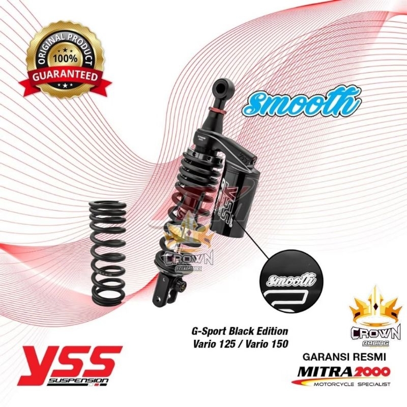 Shock YSS Click Rebound Gsport Smooth Black Series Vario 125 150 / Soul GT 125 / Xride 125 / Scoopy 