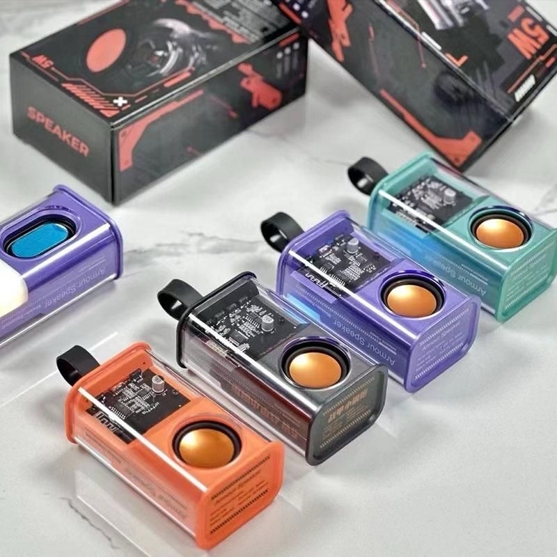 MECHA Speaker Bluetooth Mini Transparan 5W + SUBWOOFER Super Bass Wireless Portable 5W Lampu RGB Spe