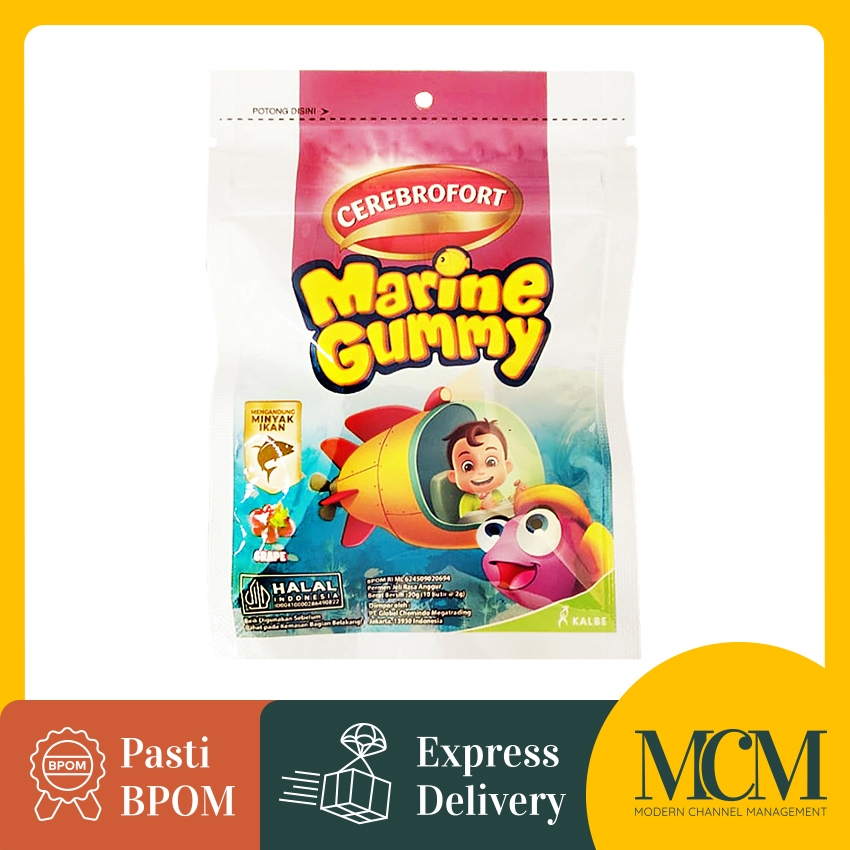 Multivitamin Anak - Cerebrofort Marine Gummy Rasa Anggur - 10 Pcs